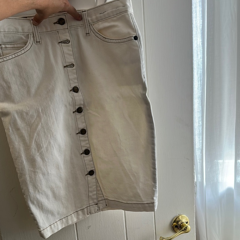 Current/Elliott Off-White Denim Skirt